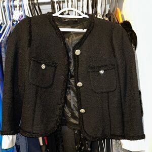 Zara Black Tweed Blazer